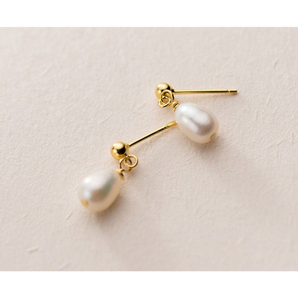 Fresh Water Pearl Drop Stud Earrings