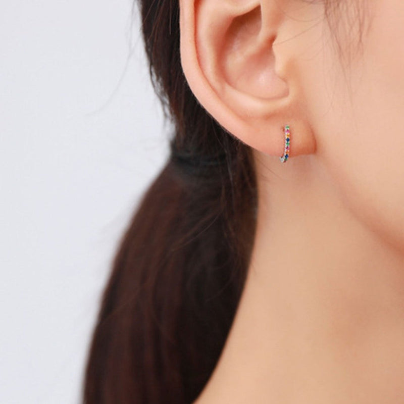 Rainbow Curve Stud Earrings