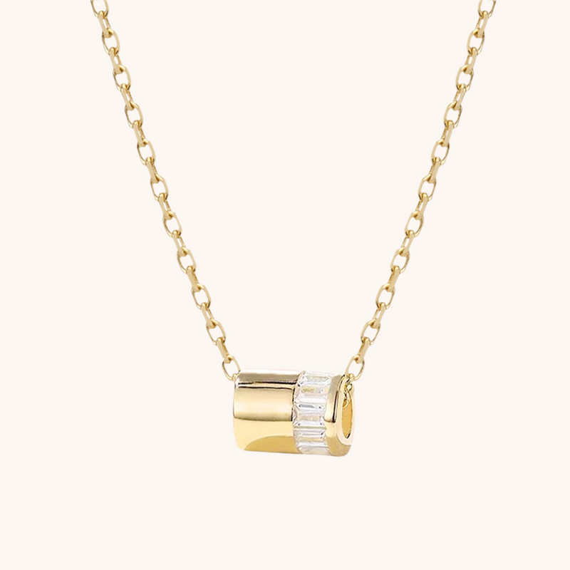 Cz Silde Tube Necklace