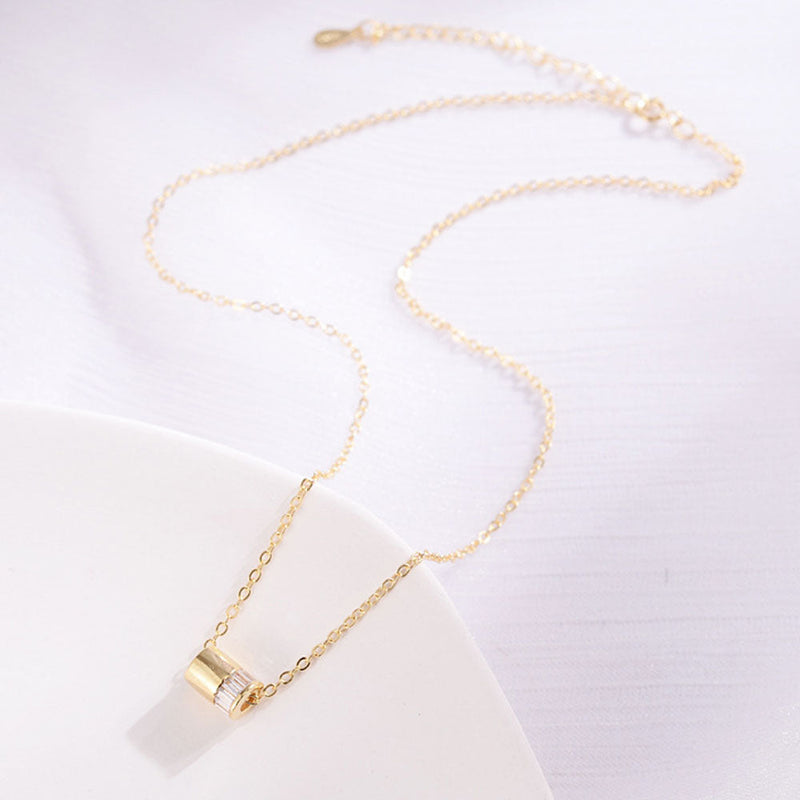 Cz Silde Tube Necklace