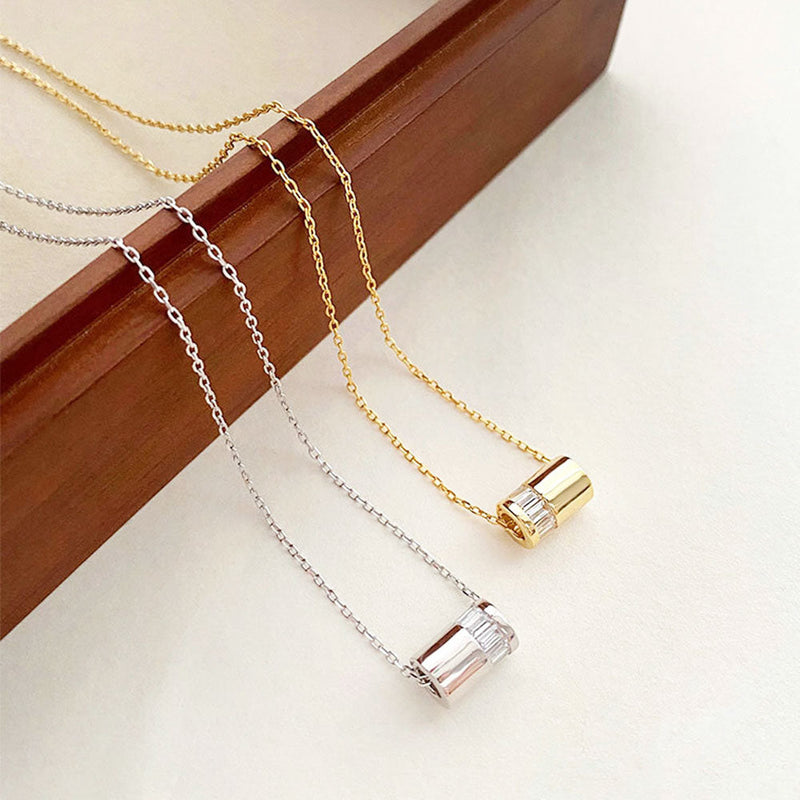 Cz Silde Tube Necklace