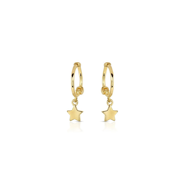 Star Dangle Huggie Hoops