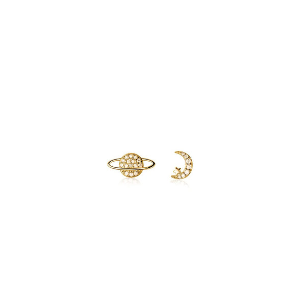 Universal and Moon Stud Earrings