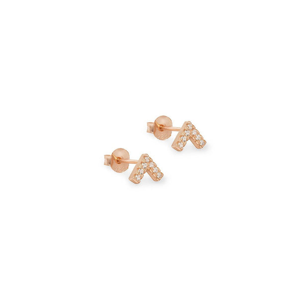 V Pave Stud Earrings