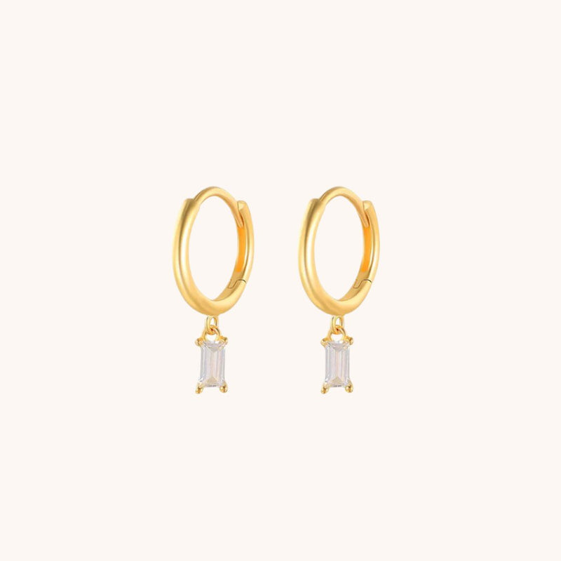 Baguette Czs Dangle Hoops