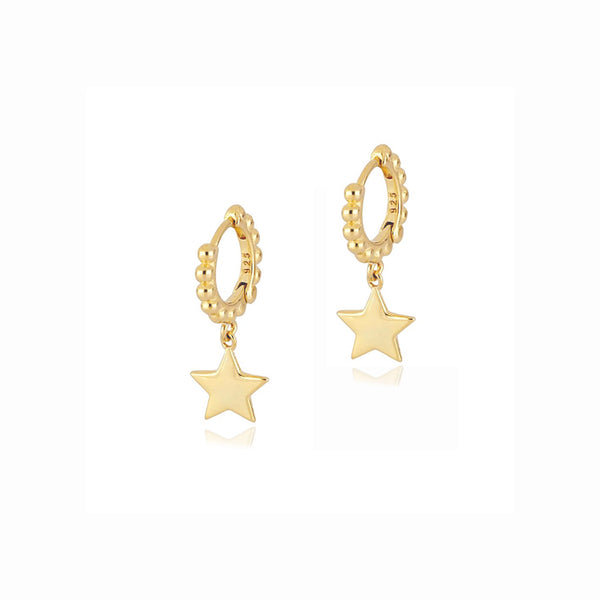 Star dangle huggies hoops