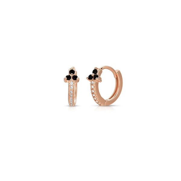 Trio Black Czs Pave Hoops