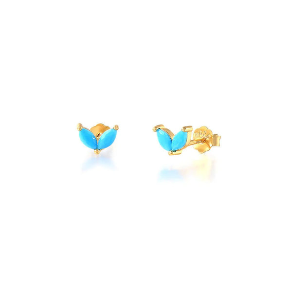 Turquoise Czs Wing Stud Earrings