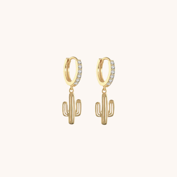 Cactus Czs Dangle Hoops