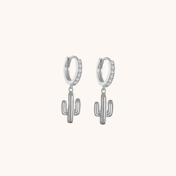 Cactus Czs Dangle Hoops