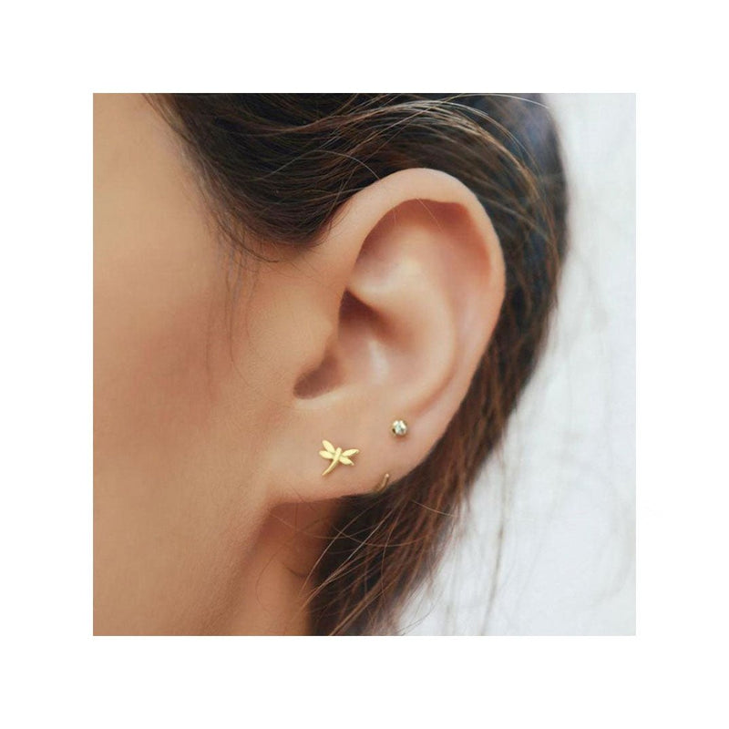 Tiny Dragonfly Stud Earrings