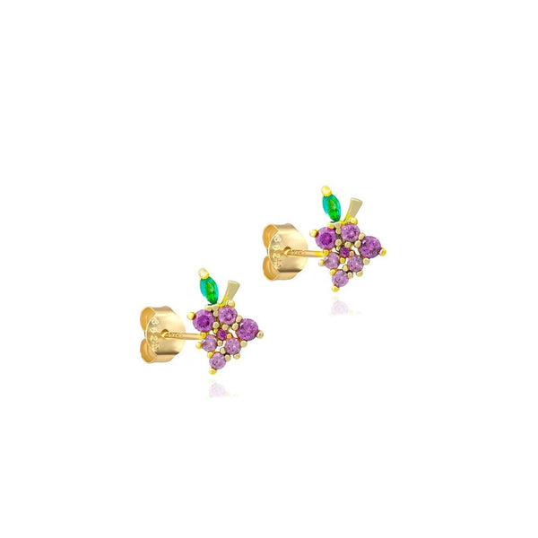 Grape Czs Stud Earrings