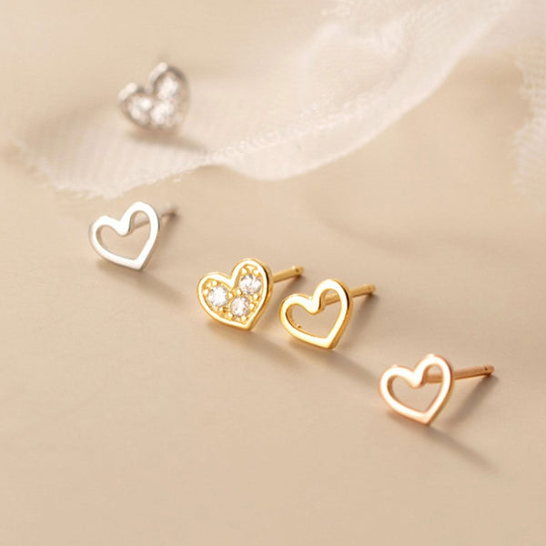 Small Heart Stud Earrings