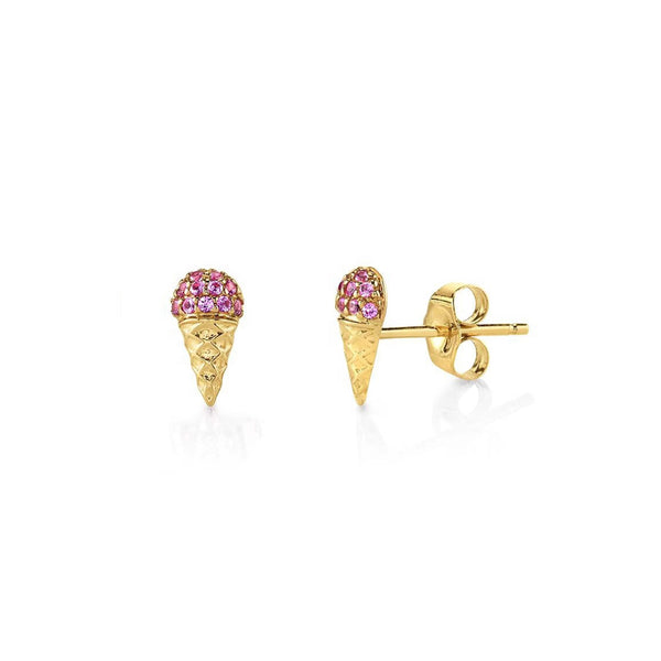 Ice-cream Pink Czs Stud Earrings