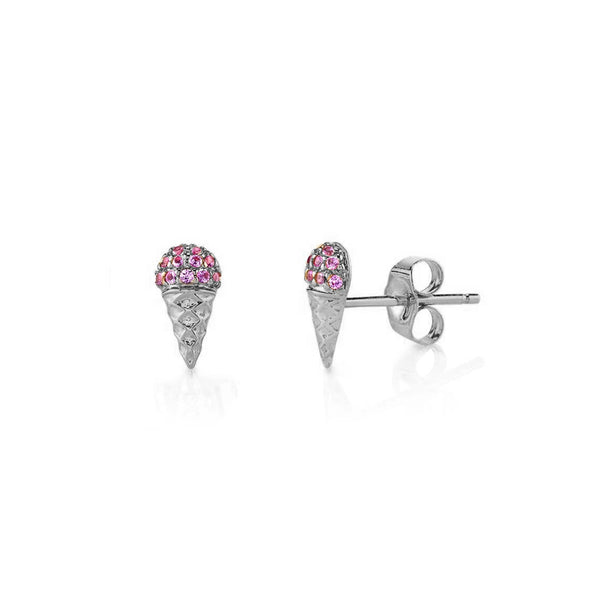 Ice-cream Pink Czs Stud Earrings