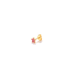 Pink Flower Cz Single Stud - Moonlust Australia