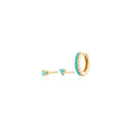 Set of 3 Blue Czs Earrings