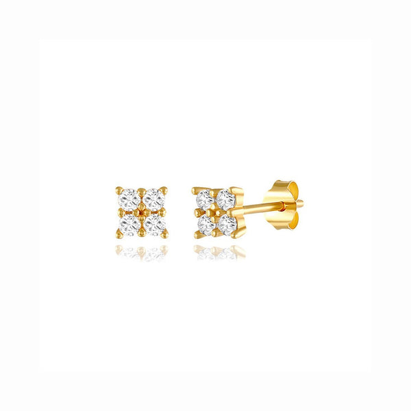 Square Czs Stud Earrings