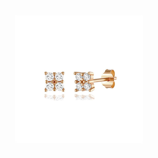 Square Czs Stud Earrings