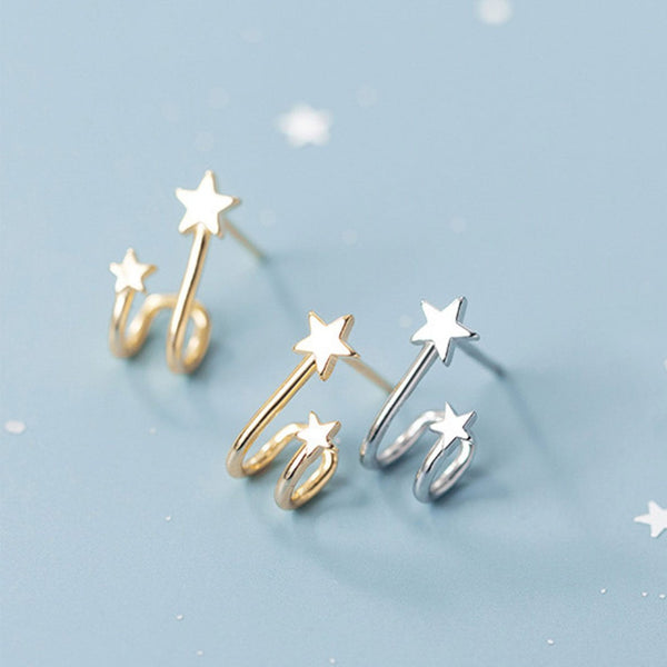 Star Line Stud Earrings