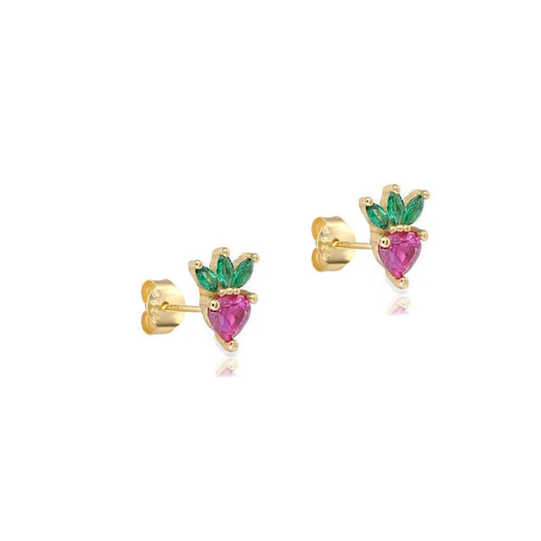 Strawberry Czs Stud Earrings