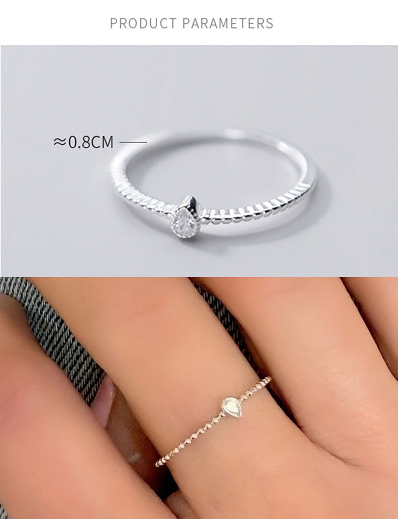 Tear Drop Dainty Czs Ring