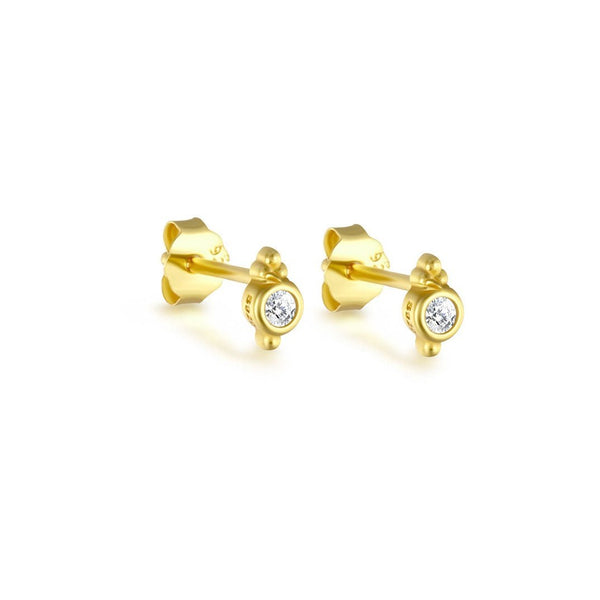 Tiny Round Czs Stud Earrings