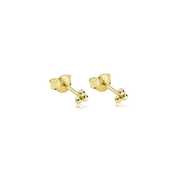 Trio Tiny Ball Stud Earrings