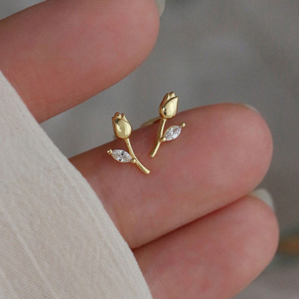 Tulip Flower Stud Earrings