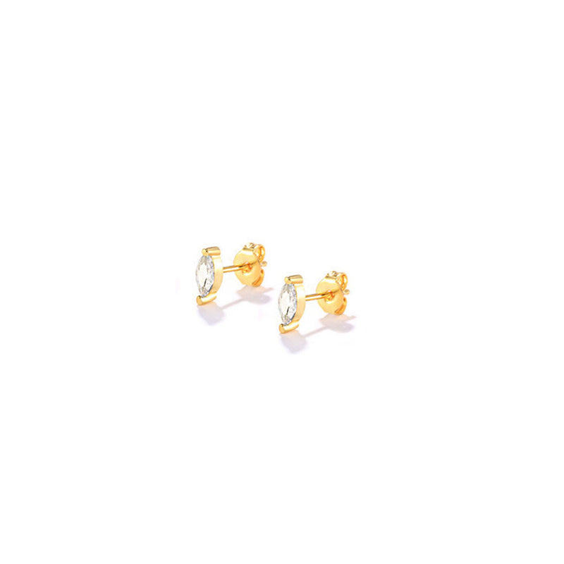 White Marquise Cz Single Stud